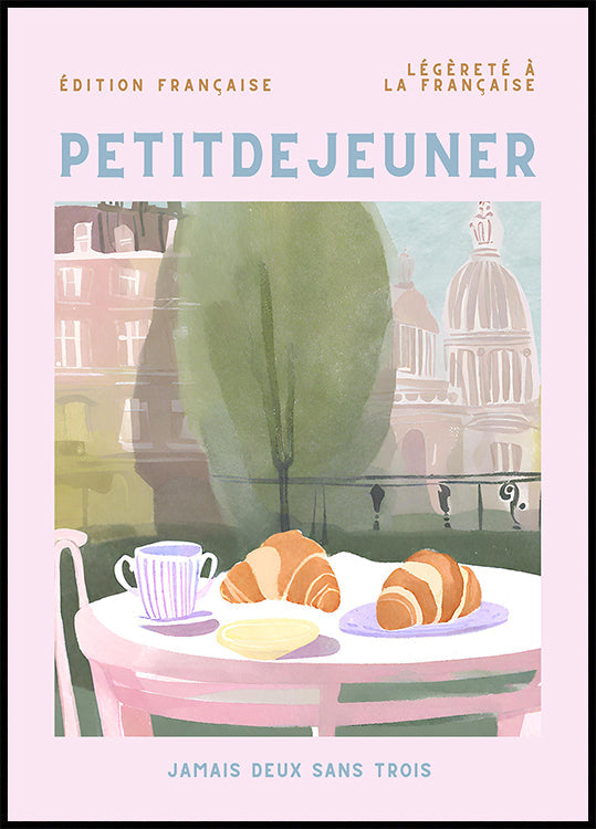 Petit Dejeuner, Croissants, Paris, Pastell - Posterbox