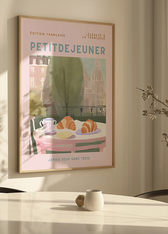 Petit Dejeuner, Croissants, Paris, Pastell - Posterbox