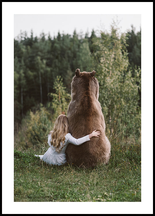 Women And Bear Plakat - Posterbox