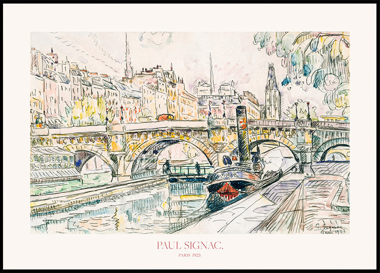 Tugboat At the Pont Neuf, Paris 1923 Plakat - Posterbox