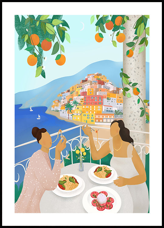 Girls in Positano Plakat - Posterbox