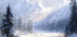 Winter Snowy Landscape Brush Strokes Plakat - Posterbox