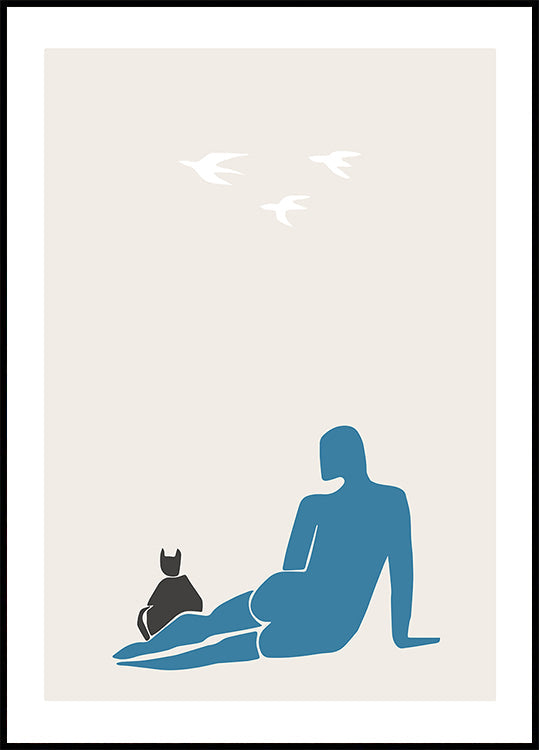 Woman and Cat - Posterbox