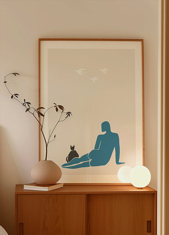 Woman and Cat - Posterbox