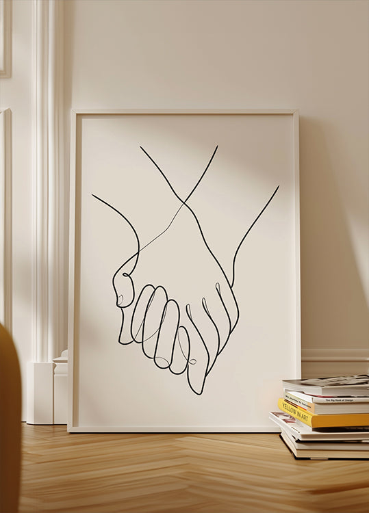 Holding Hands Lines Plakat - Posterbox