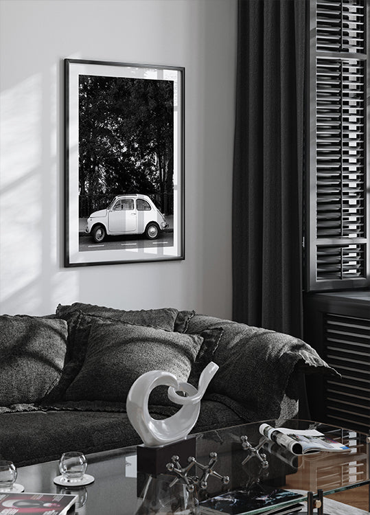 Mini Car B&w Plakat - Posterbox