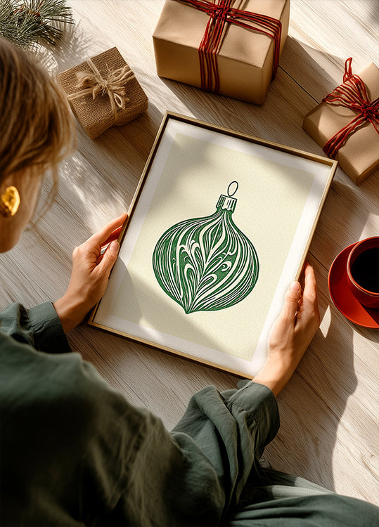 Woodcut Bauble Plakat - Posterbox