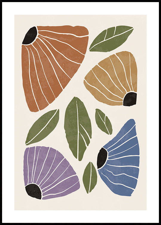 Abstraktes Blumenposter - Posterbox.dk