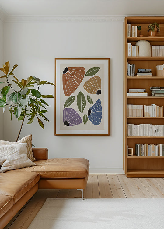 Abstraktes Blumenposter - Posterbox.dk