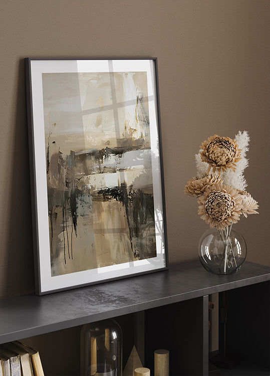 Abstraktes Poster mit natürlichen Schichten - Posterbox.dk