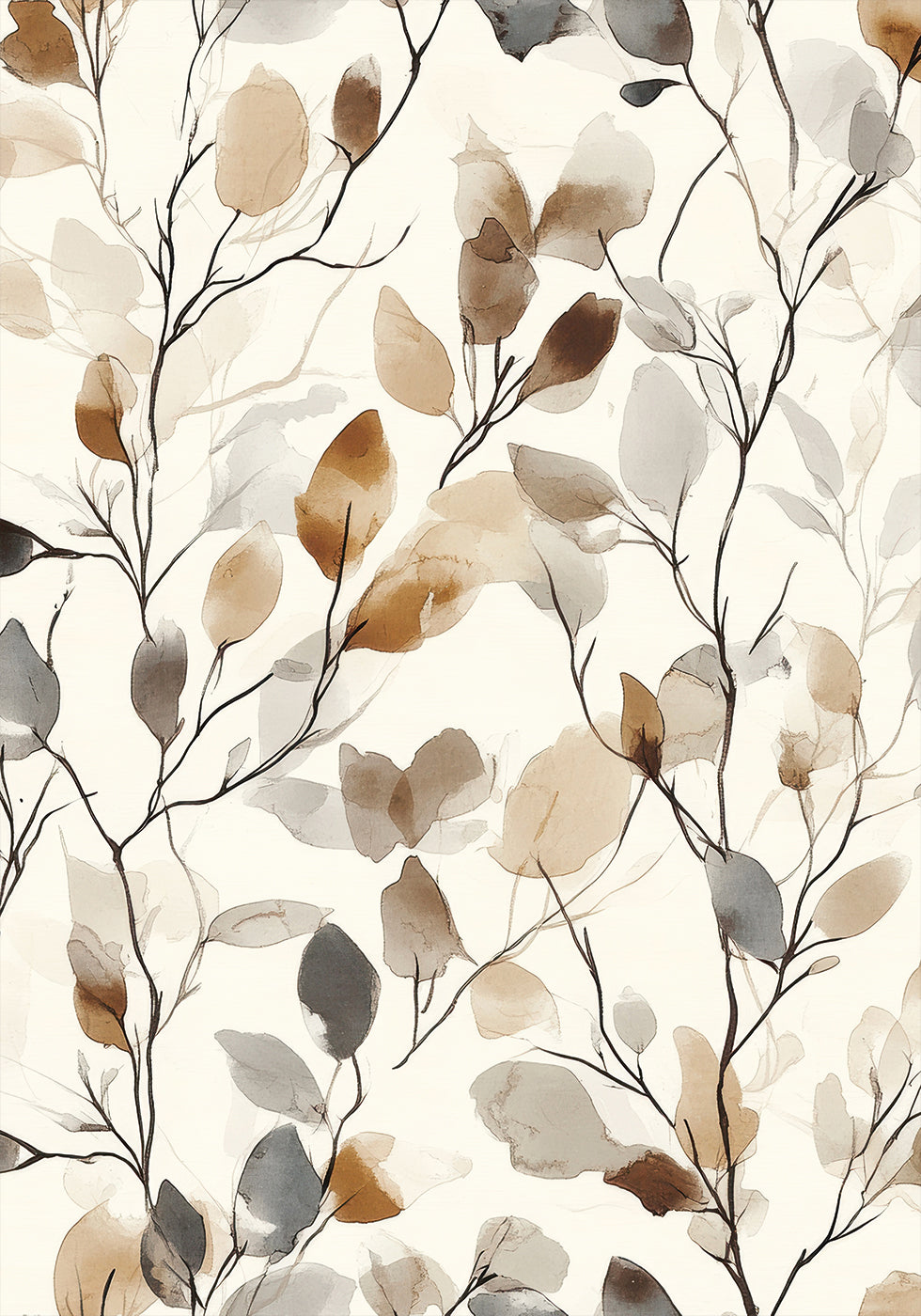 Abstraktes Aquarell-Blätter-Poster - Posterbox.dk