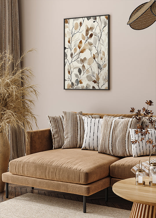 Abstraktes Aquarell-Blätter-Poster - Posterbox.dk