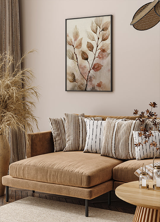 Abstraktes Aquarell-Blätter-Poster - Posterbox.dk