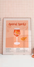 Aperol Spritz Cocktail Poster, minimalistisches Getränkerezept Poster - Posterbox.dk