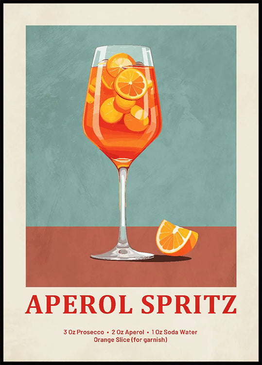 Aperol Spritz Cocktail-Rezept-Poster - Posterbox.dk