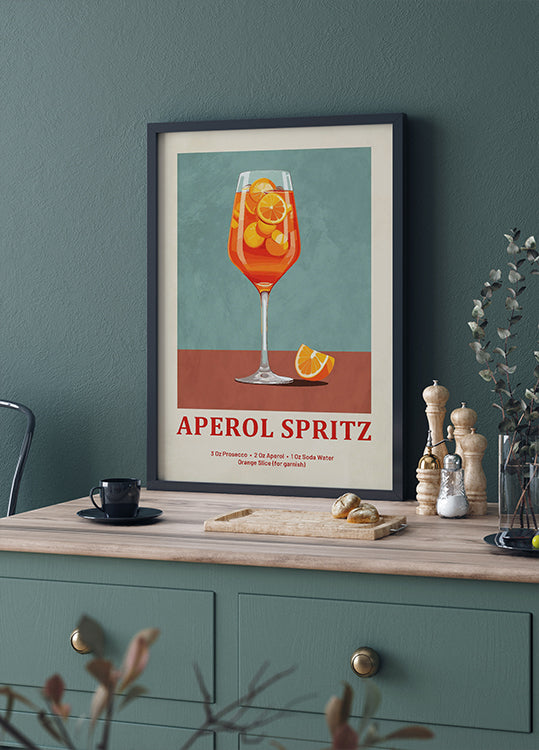 Aperol Spritz Cocktail-Rezept-Poster - Posterbox.dk