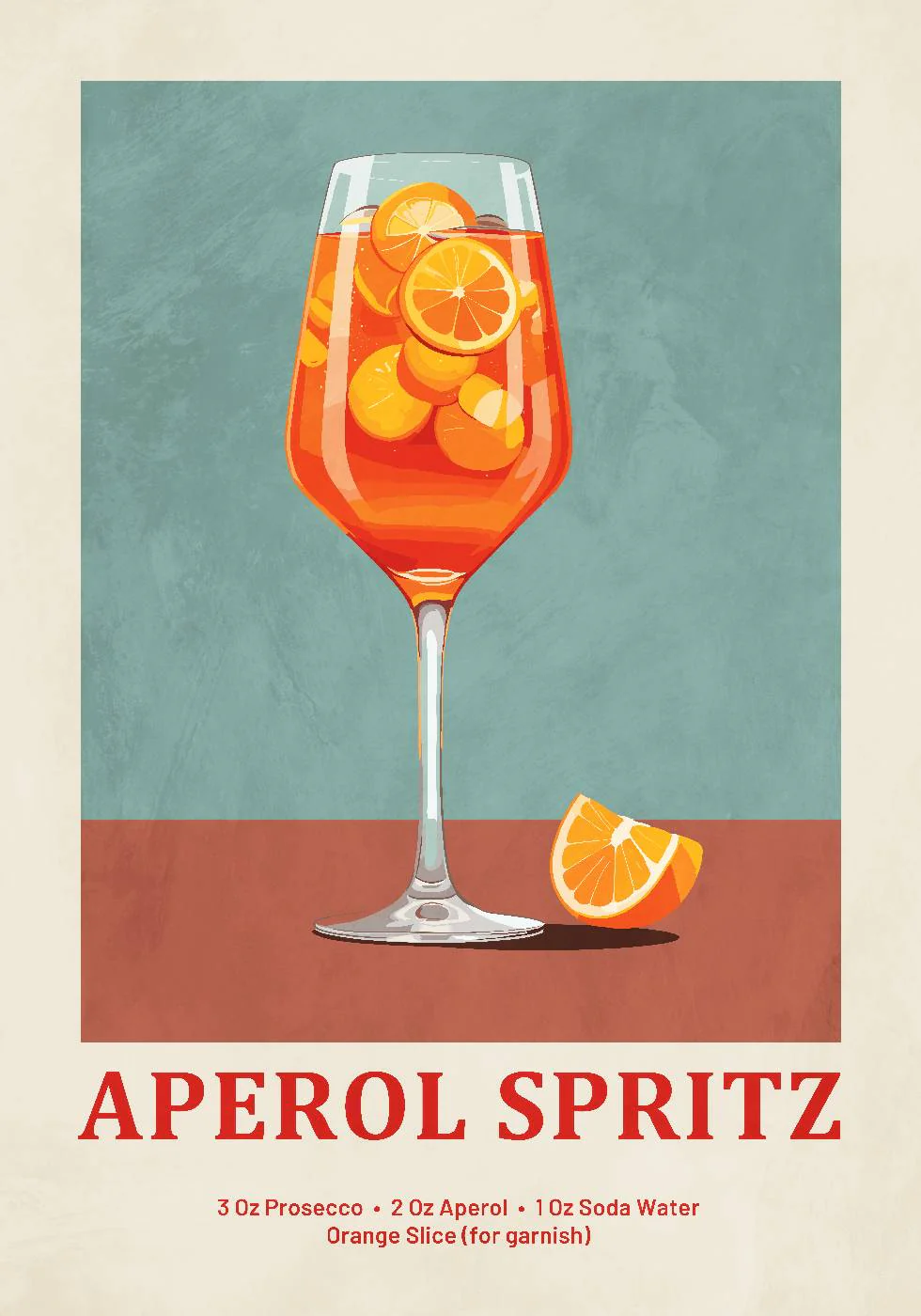 Aperol Spritz Cocktail-Rezept-Poster - Posterbox.dk