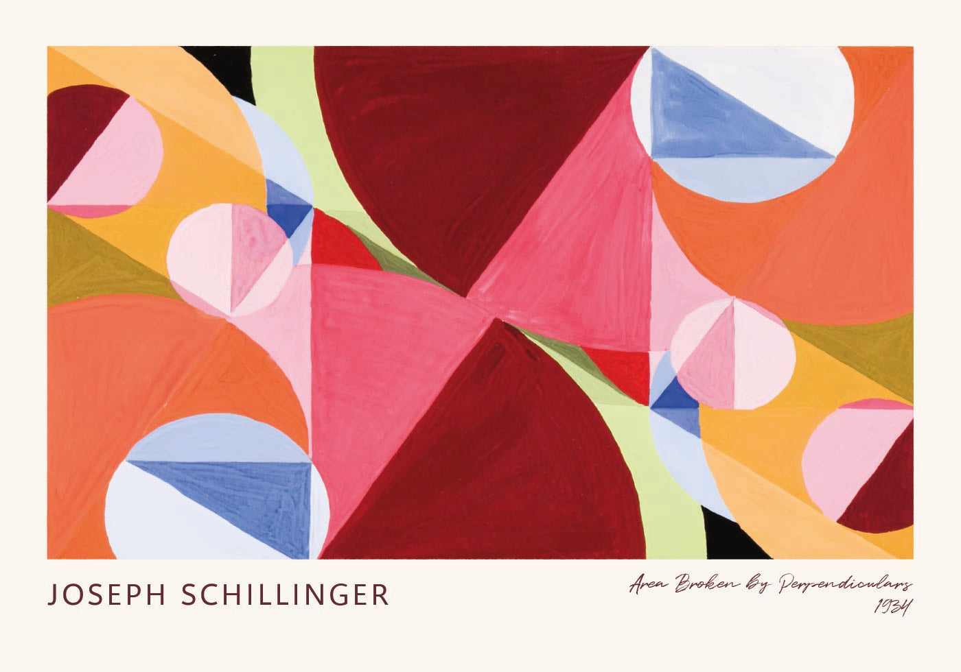 Durch Senkrechte gebrochener Bereich Geometrische abstrakte Kunst von Joseph Schillinger 1934 Poster - Posterbox.dk