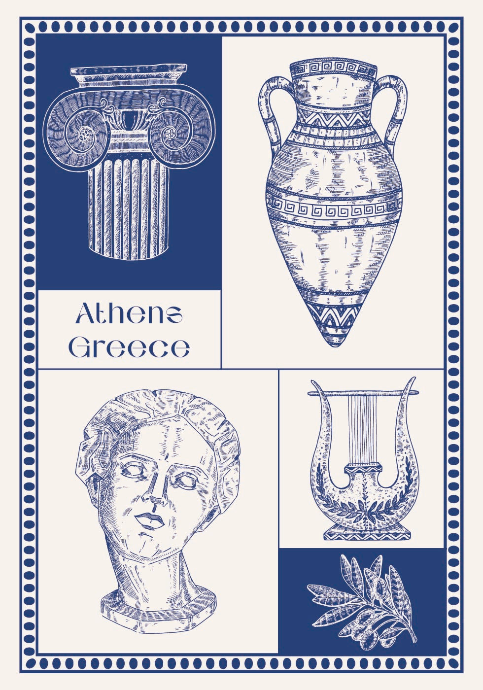 Athen Griechenland Heritage Poster - Posterbox.dk