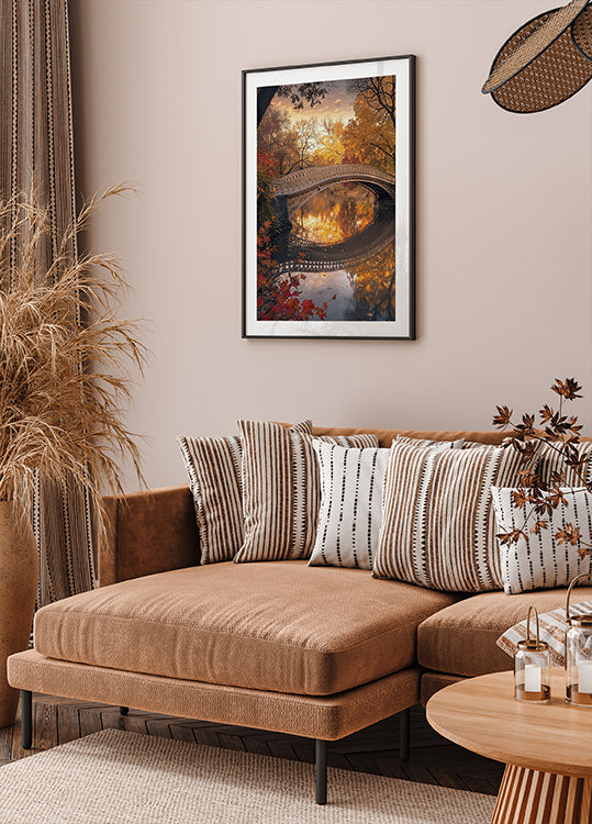Autumn Park Bridge Poster - Posterbox.dk