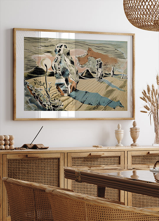 Avebury, surreale Landschaft von Paul Nash Poster - Posterbox.dk