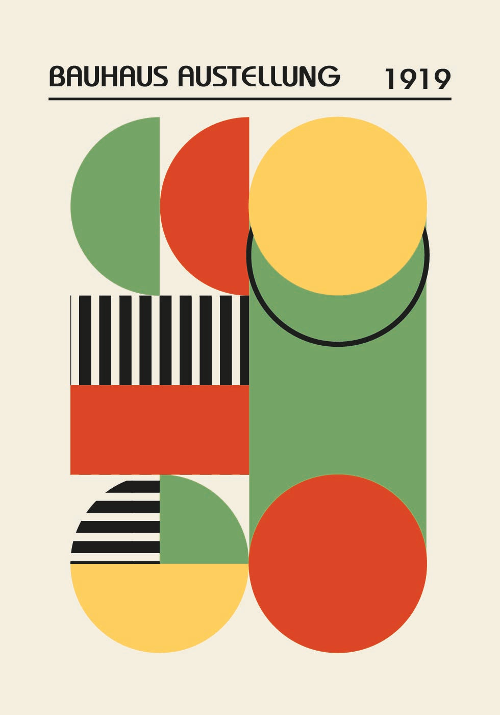 Bauhaus-Ausstellung 1919, geometrisches abstraktes Poster - Posterbox.dk