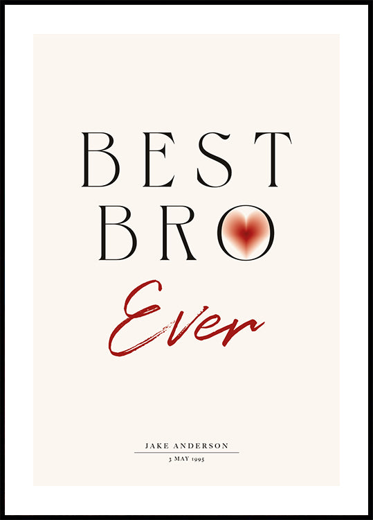 Personalisiertes Poster „Bester Bro aller Zeiten“ - Posterbox.dk