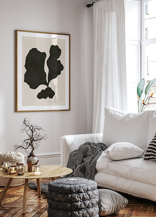 Schwarzes Poster mit abstrakter Form - Posterbox.dk