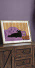 Schwarze Katze mit Martini-Poster - Posterbox.dk
