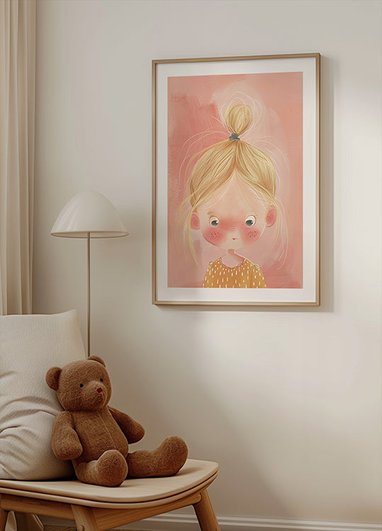 Blondes Mädchen mit Sommersprossen Poster - Posterbox.dk