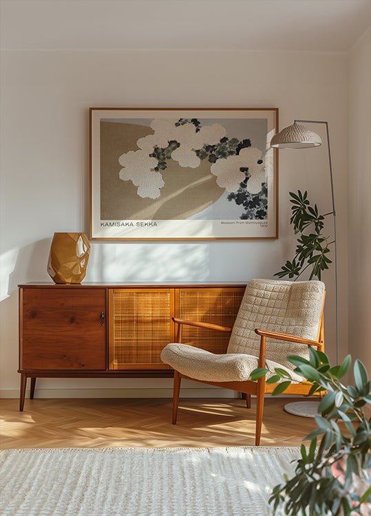 Blüte von Momoyogusa, japanisches florales abstraktes Poster - Posterbox.dk