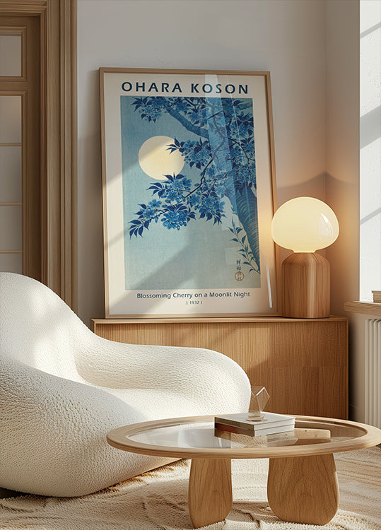 Blühende Kirsche in einer mondhellen Nacht, 1932, Ohara Koson Poster - Posterbox.dk