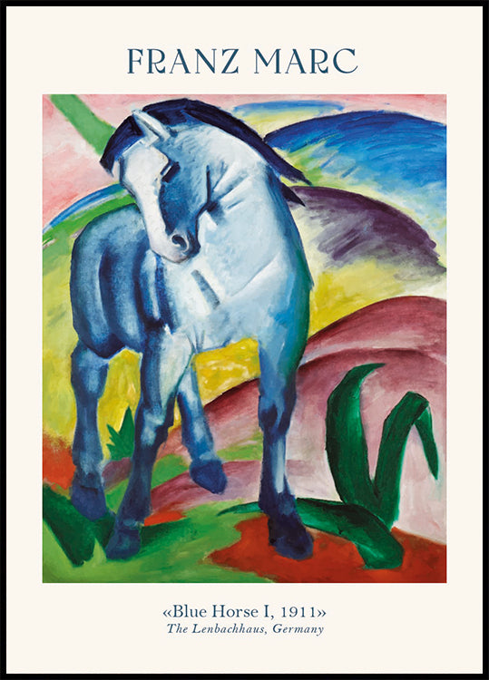Blaues Pferd I, Franz Marc Poster - Posterbox.dk
