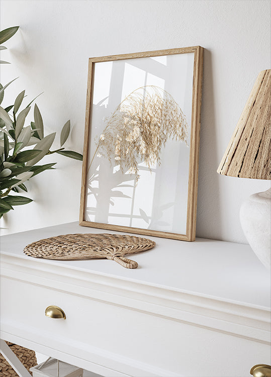 Boho Minimalistisches Poster mit getrocknetem Gras - Posterbox.dk