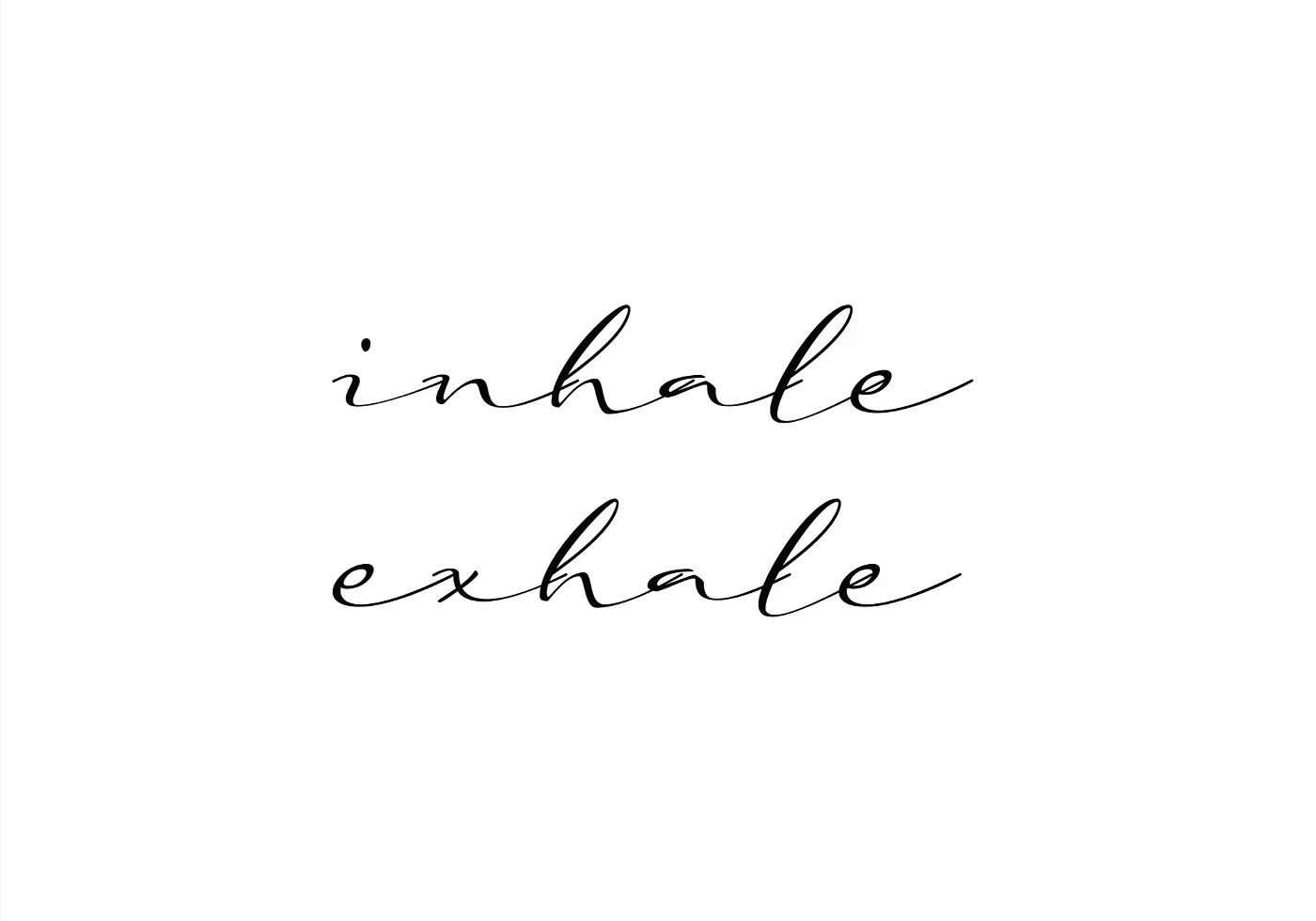 Breathe Easy: Inhale Exhale Minimalistisches Kunstposter - Posterbox.dk