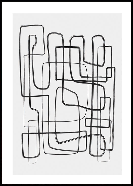 Poster „Brushed Lines Abstract No2“ - Posterbox.dk