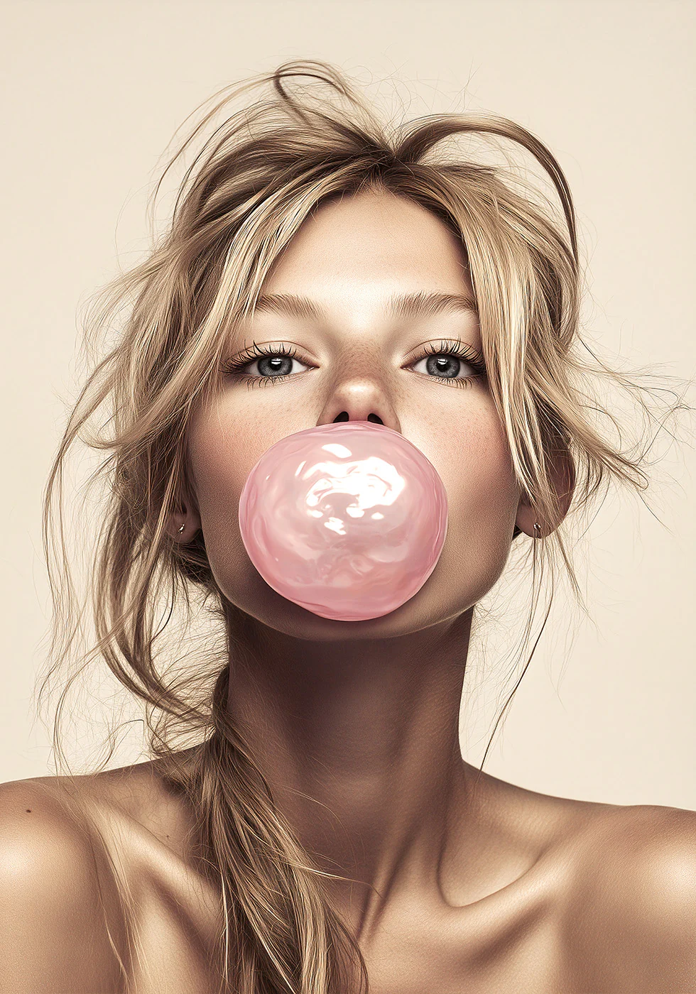 Bubble Gum Pop Portrait Poster - Posterbox.dk