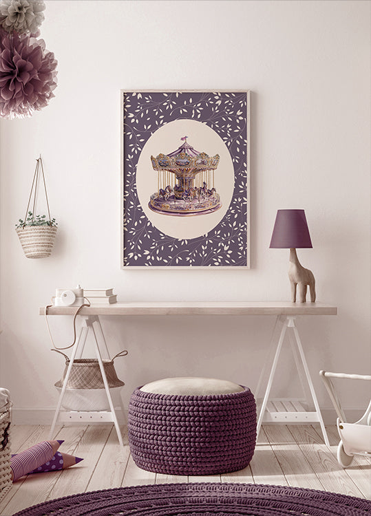 Karussell, Vintage-Karussell-Poster - Posterbox.dk