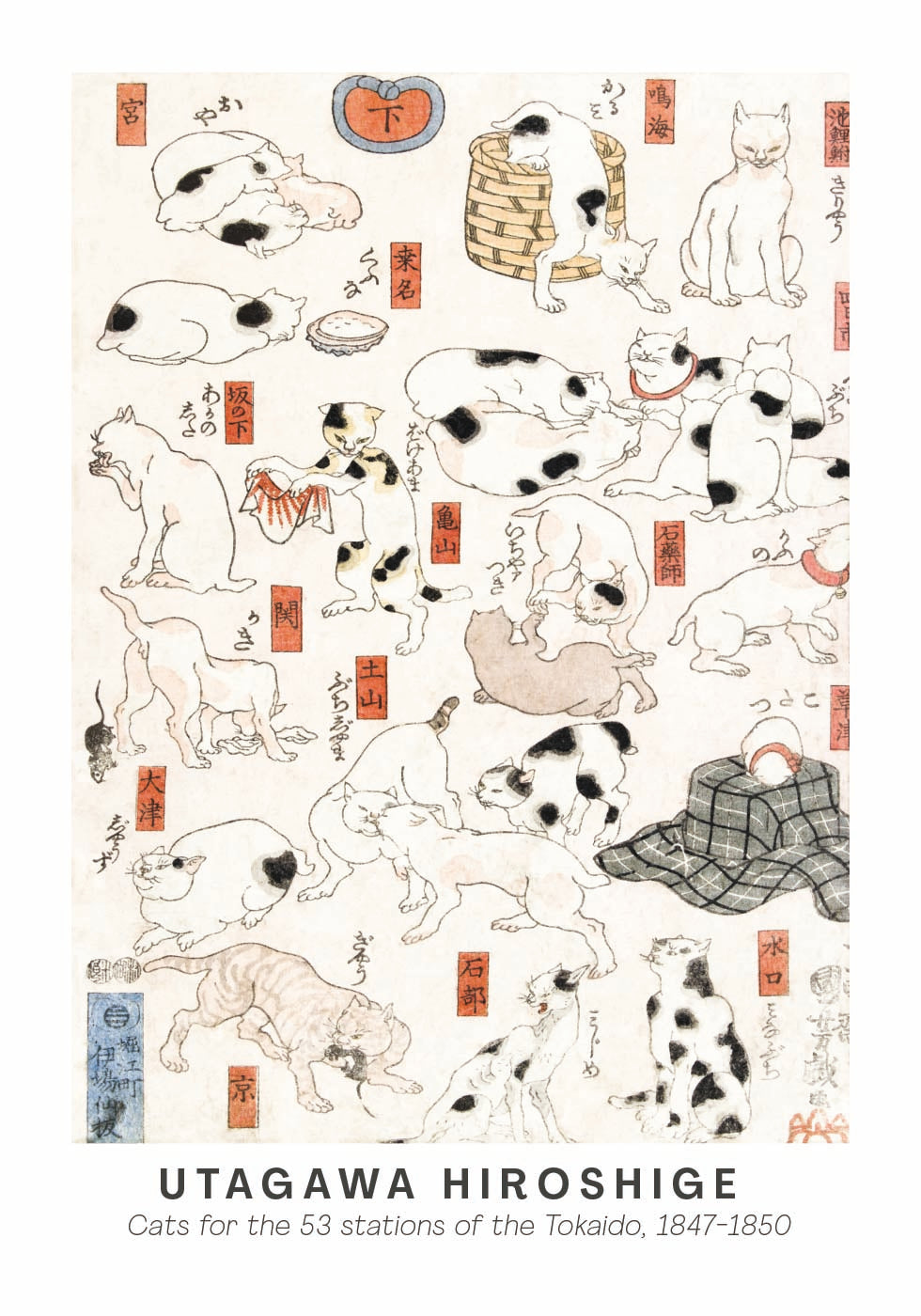Katzen des Tokaido, Hiroshige Poster - Posterbox.dk