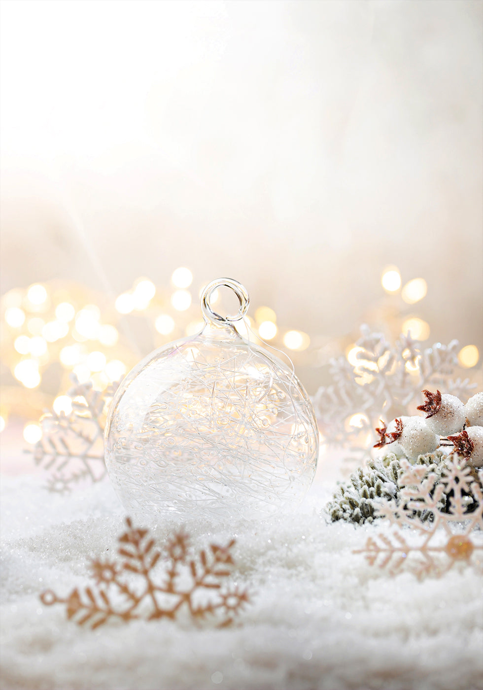 Weiße Weihnachtsdekorationen Nr. 2 Poster - Posterbox.dk