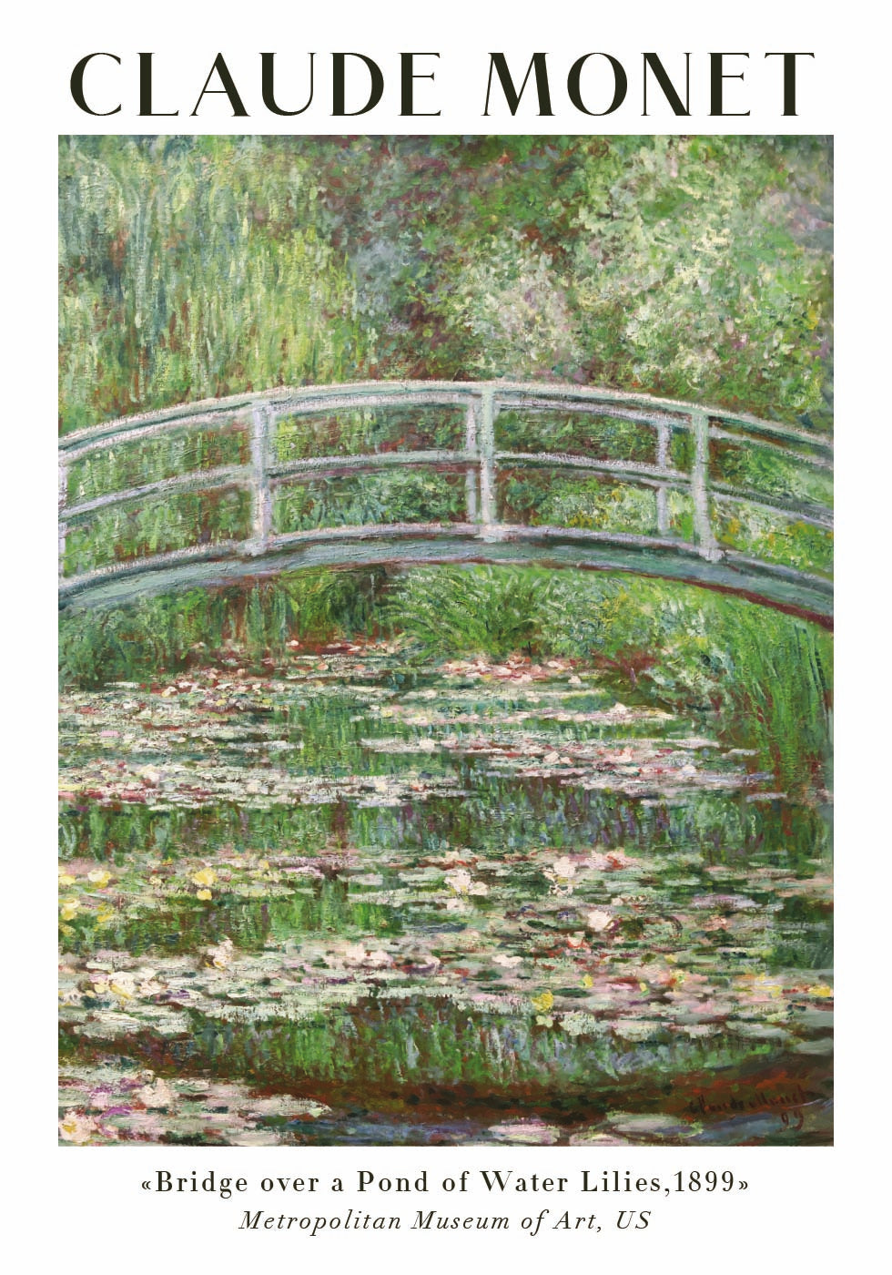 Claude Monet – Brücke über einen Seerosenteich Poster – Posterbox.dk