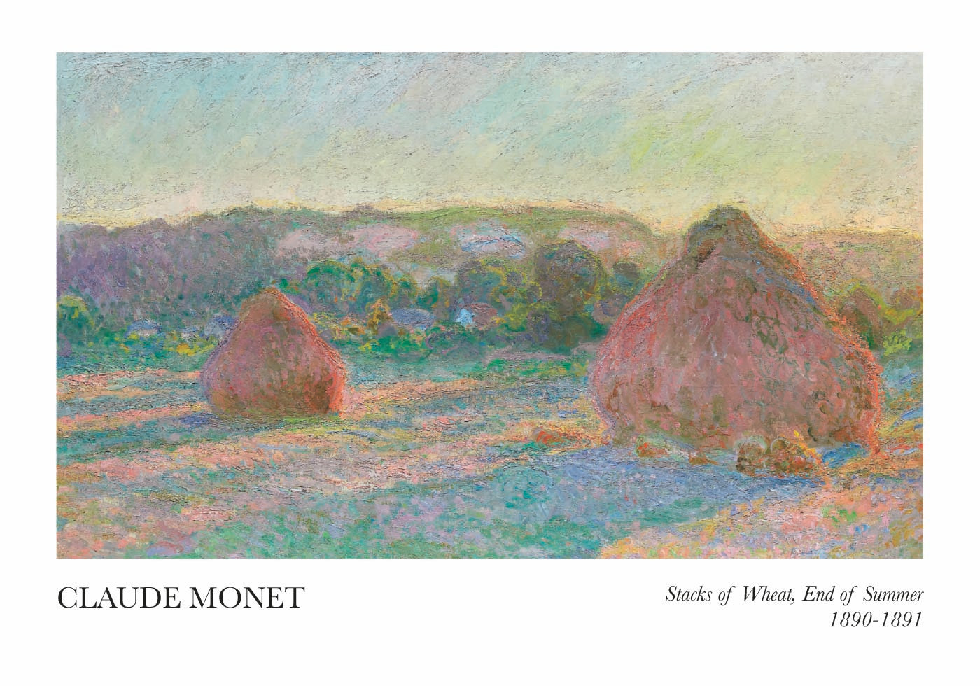 Claude Monet – Stacks of Wheat, End of Summer Poster – Posterbox.dk