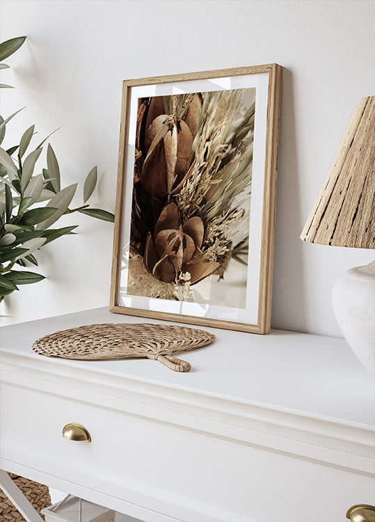 Nahaufnahme eines getrockneten Blumenstraußes Poster - Posterbox.dk