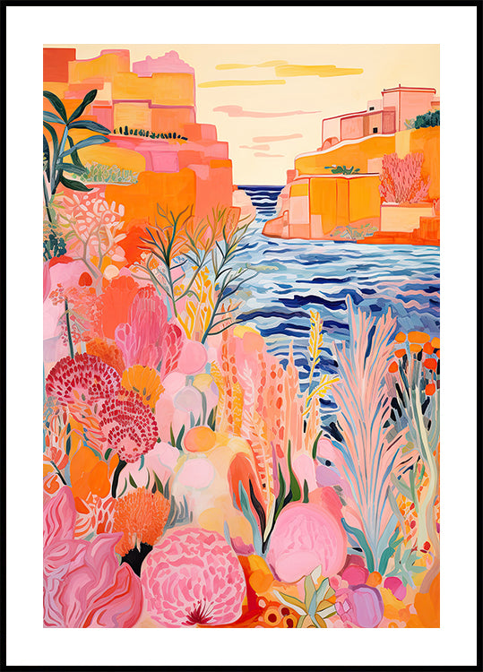 Buntes Poster „Canyon Garden and Sea“ – Posterbox.dk