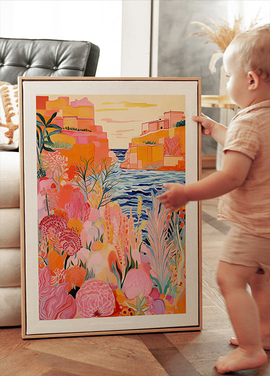 Buntes Poster „Canyon Garden and Sea“ – Posterbox.dk