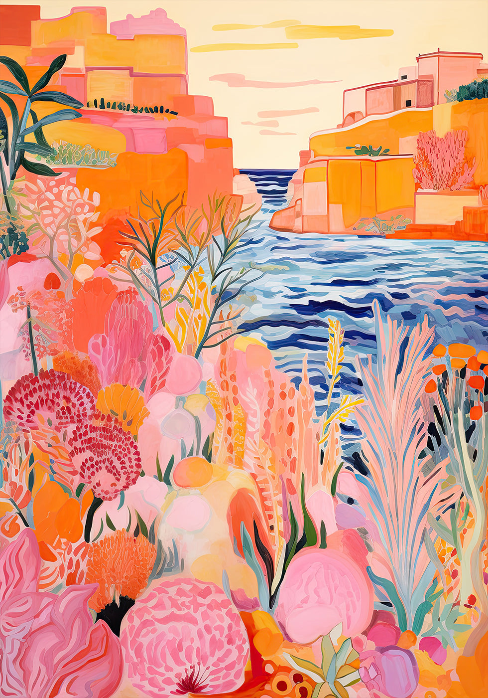 Buntes Poster „Canyon Garden and Sea“ – Posterbox.dk