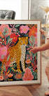 Buntes Leoparden- und Blumenposter - Posterbox.dk