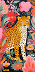 Buntes Leoparden- und Blumenposter - Posterbox.dk
