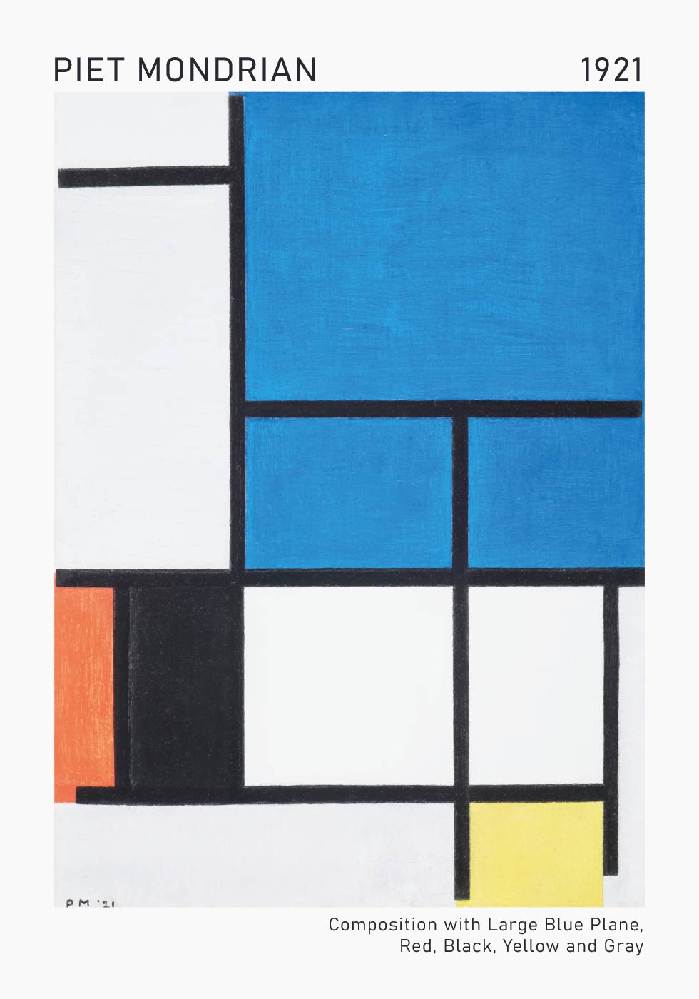 Komposition mit großem blauen Flugzeug Poster - Posterbox.dk