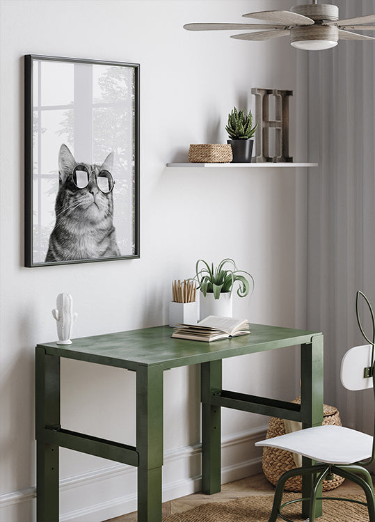 Coole Katze mit Sonnenbrille Poster - Posterbox.dk
